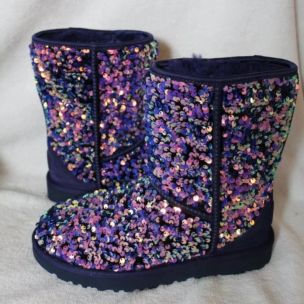 NEW WOMEN'S STELLAR SEQUIN RARE BLUE BOOTS‎